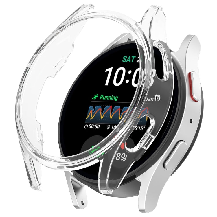 For Sansung Galaxy Watch 7 44mm Half Pack Hollow PC Watch Protective Case(Transparent White) - Watch Cases by PMC TechLife | Online Shopping South Africa | PMC TechLife | Buy Now Pay Later Mobicred