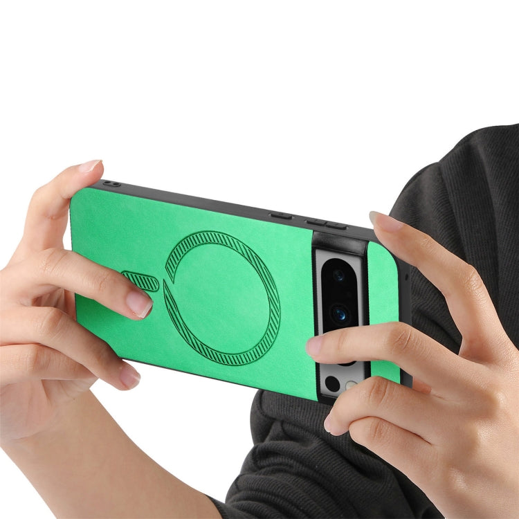 For Google Pixel 9 Pro XL Retro Magsafe Magnetic PU Back Cover Phone Case(Green) - Google Cases by PMC TechLife | Online Shopping South Africa | PMC TechLife | Buy Now Pay Later Mobicred