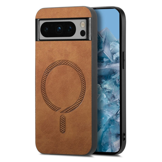 For Google Pixel 9 Pro XL Retro Magsafe Magnetic PU Back Cover Phone Case(Brown) - Google Cases by PMC Jewellery | Online Shopping South Africa | PMC Jewellery | Buy Now Pay Later Mobicred