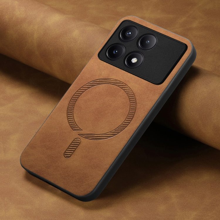 For Xiaomi Redmi K70 / K70 Pro 5G Solid Color Retro Magsafe PU Back Cover Phone Case(Brown) - Xiaomi Cases by PMC Jewellery | Online Shopping South Africa | PMC Jewellery | Buy Now Pay Later Mobicred