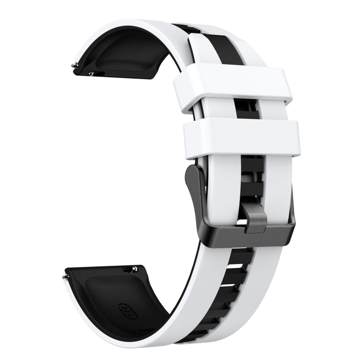 For Amazfit Active 20mm Two-Color Sports Silicone Watch Band(White+Black) - free shipping - PMC TechLife - Order now!