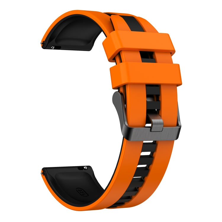 For Amazfit Active 20mm Two-Color Sports Silicone Watch Band(Orange+Black) - free shipping - PMC TechLife - Order now!