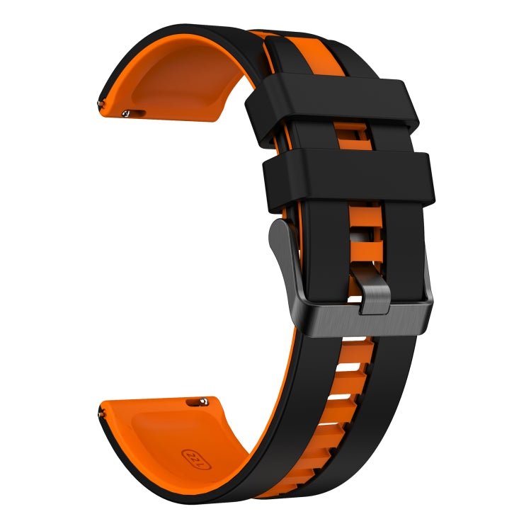 For Amazfit Active 20mm Two-Color Sports Silicone Watch Band(Black+Orange) - free shipping - PMC TechLife - Order now!