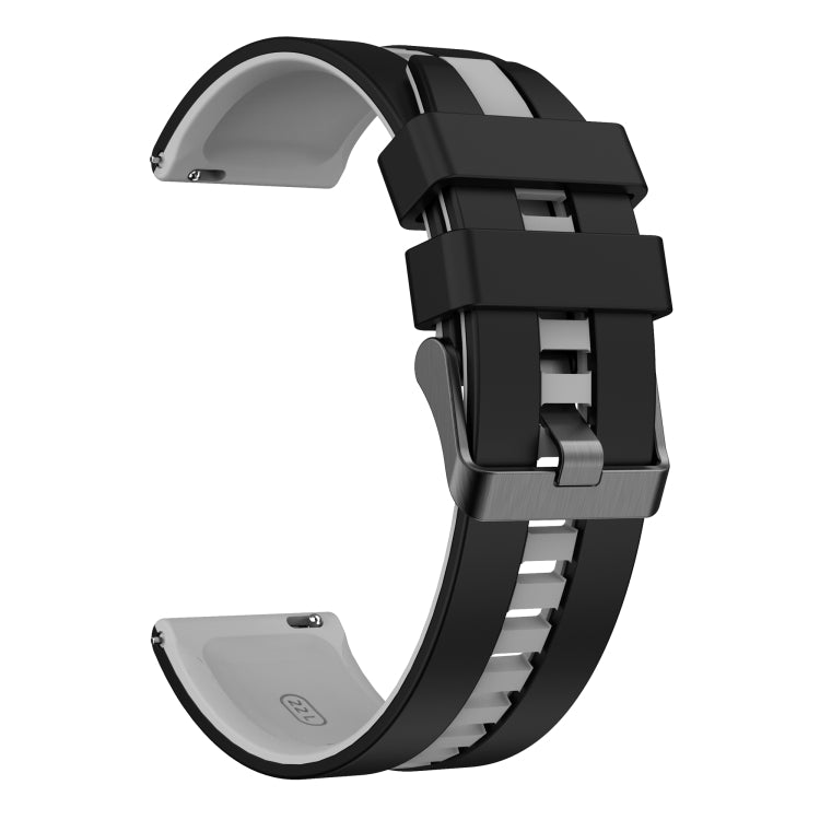 For Amazfit Active 20mm Two-Color Sports Silicone Watch Band(Black+Grey) - free shipping - PMC TechLife - Order now!