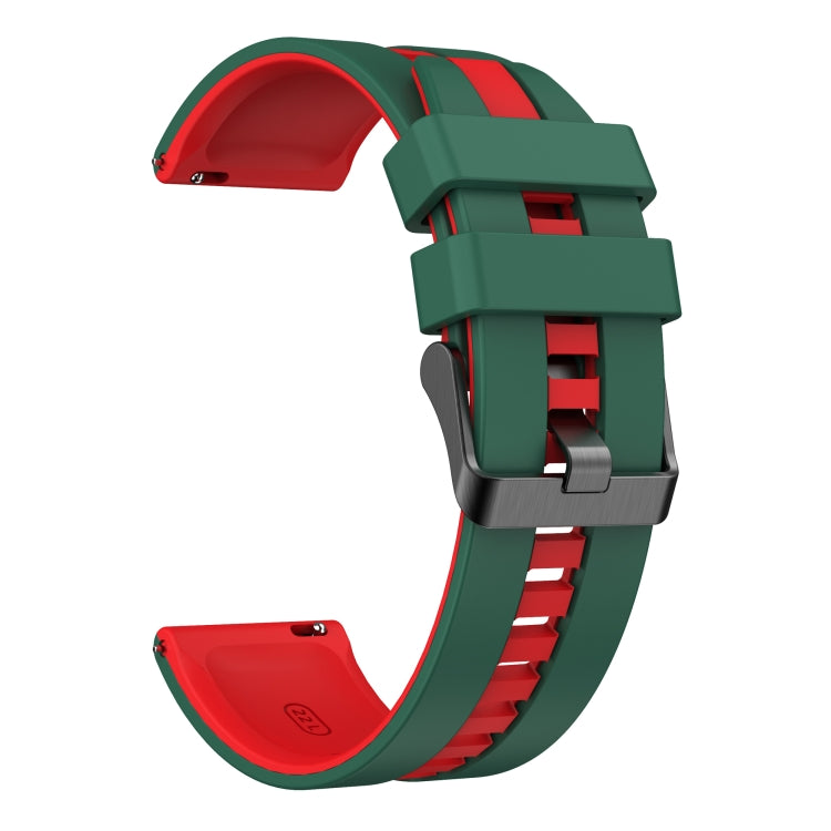 For Amazfit Active 20mm Two-Color Sports Silicone Watch Band(Green+Red) - free shipping - PMC TechLife - Order now!