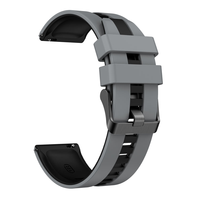 For Amazfit Active 20mm Two-Color Sports Silicone Watch Band(Grey+Black) - free shipping - PMC TechLife - Order now!
