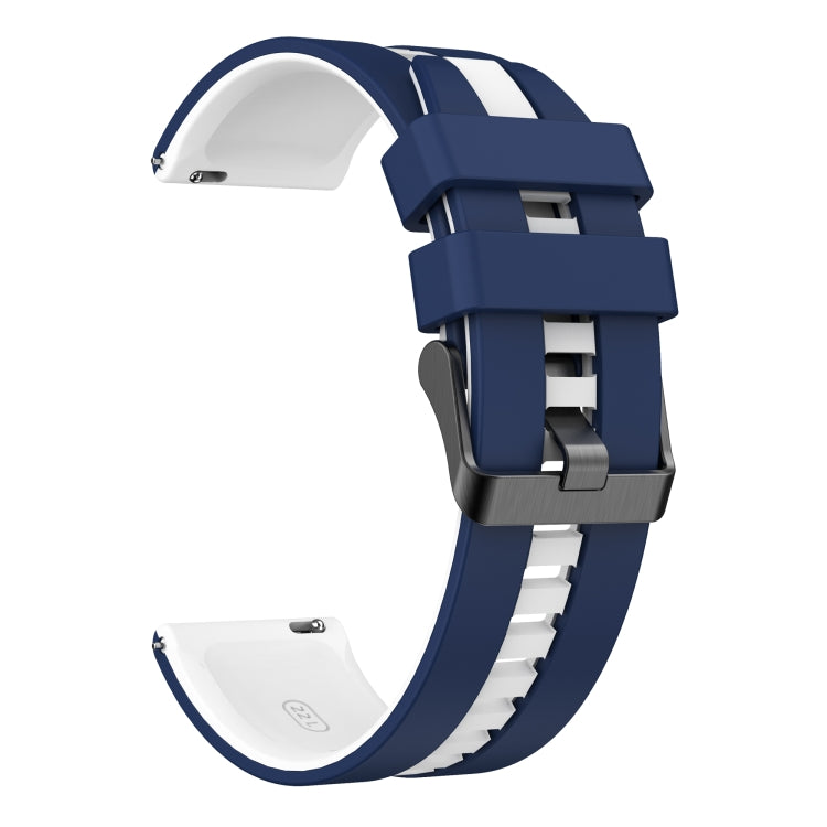 For Amazfit Active 20mm Two-Color Sports Silicone Watch Band(Blue+White) - free shipping - PMC TechLife - Order now!