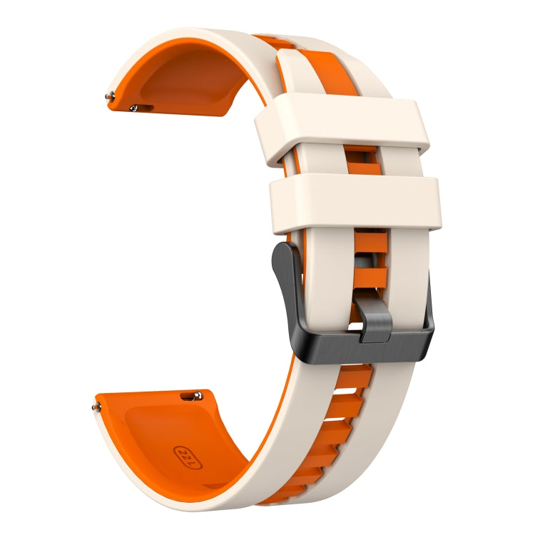 For Amazfit Active 20mm Two-Color Sports Silicone Watch Band(Starlight+Orange) - free shipping - PMC TechLife - Order now!
