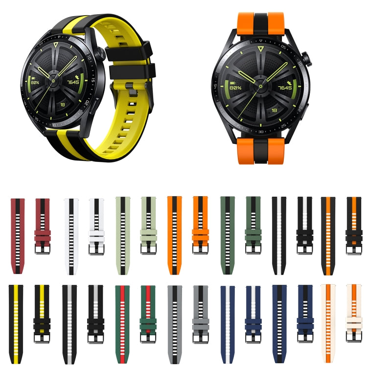 For Amazfit Active 20mm Two-Color Sports Silicone Watch Band(White+Black) - free shipping - PMC TechLife - Order now!