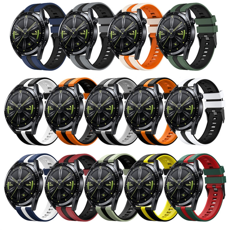 For Amazfit Active 20mm Two-Color Sports Silicone Watch Band(Grey+Black) - free shipping - PMC TechLife - Order now!