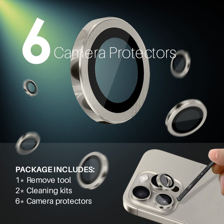 For iPhone 16 Pro / Pro Max NORTHJO 2 Sets 6pcs Camera Lens Protector Cover Metal Ring Film(Natural) - iPhone 16 Pro Max Tempered Glass by NORTHJO | Online Shopping South Africa | PMC Jewellery | Buy Now Pay Later Mobicred