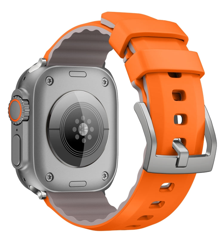 For Apple Watch Series 10 42mm Two-Color Silicone Watch Band(Orange) - free shipping - PMC TechLife - Order now!