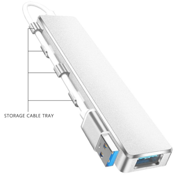 ADS-301A USB 3.0 to Type-C + USB 3.0 / 2.0 4-Ports Hub Laptop Expander(Grey) - USB 3.0 HUB by PMC TechLife | Online Shopping South Africa | PMC TechLife | Buy Now Pay Later Mobicred
