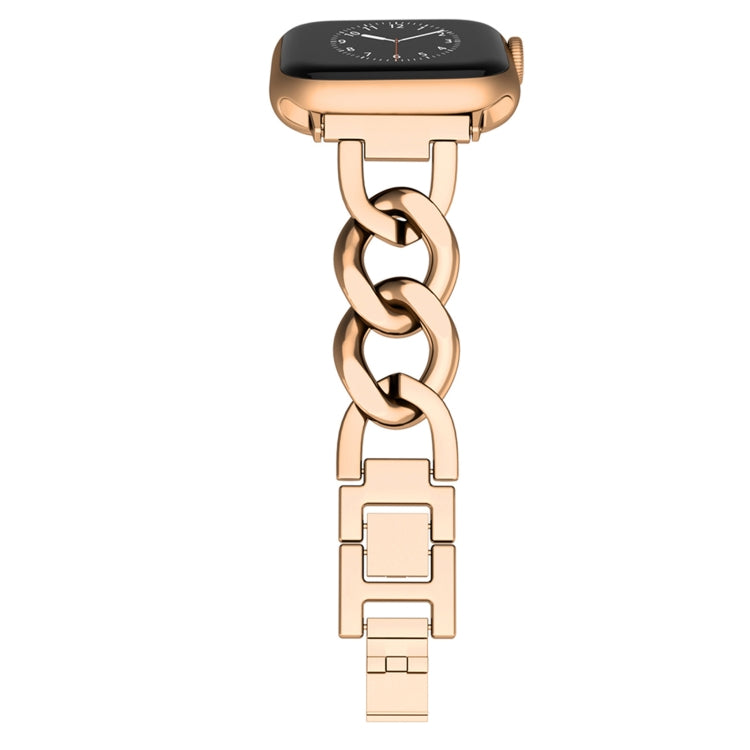 For Apple Watch Series 9 41mm Quick-Release Metal Chain Watch Band(Rose Gold) - free shipping - PMC TechLife - Order now!