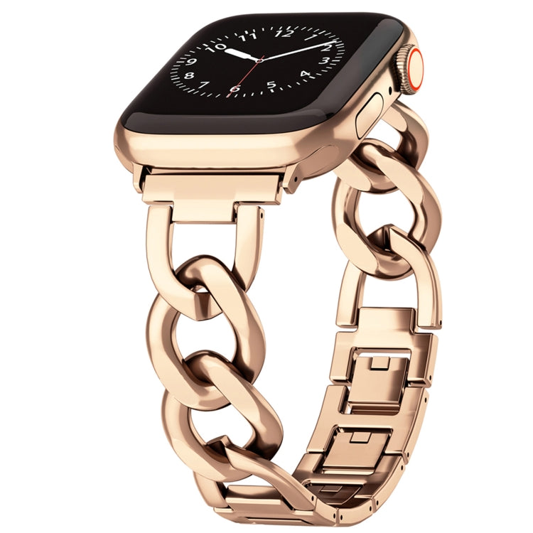 For Apple Watch Series 7 41mm Quick-Release Metal Chain Watch Band(Rose Gold) - free shipping - PMC TechLife - Order now!