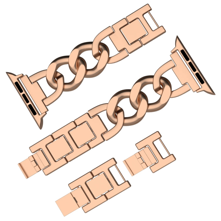 For Apple Watch Series 7 41mm Quick-Release Metal Chain Watch Band(Rose Gold) - free shipping - PMC TechLife - Order now!