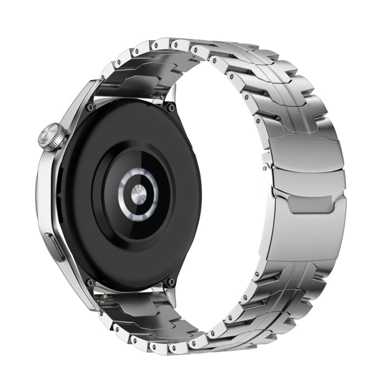 For Huawei Watch GT Runner 22mm Double Lock Buckle Turtle Steel Watch Band(Silver) - free shipping - PMC TechLife - Order now!