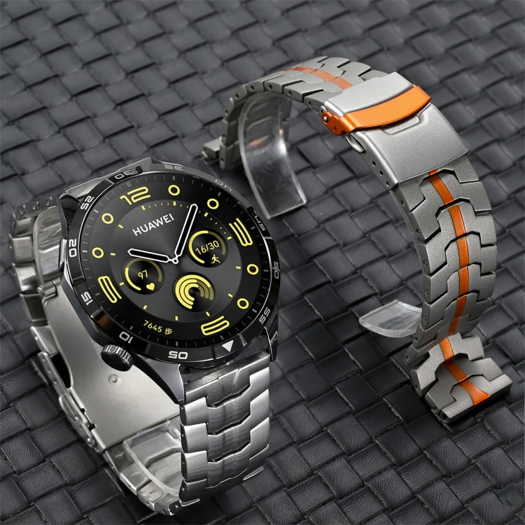 For Huawei Watch GT Runner 22mm Double Lock Buckle Turtle Steel Watch Band(Silver) - free shipping - PMC TechLife - Order now!