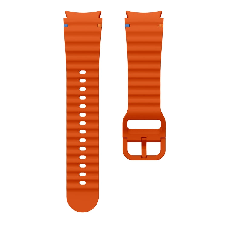 For Samsung Galaxy Watch 5 40 / 44mm Wave Pattern Stitched Silicone Watch Band(Orange) - free shipping - PMC TechLife - Order now!