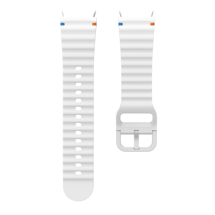For Samsung Galaxy Watch 5 Pro Wave Pattern Stitched Silicone Watch Band(White) - free shipping - PMC TechLife - Order now!