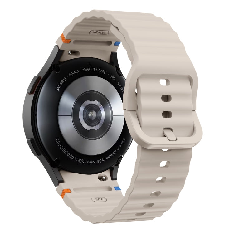For Samsung Galaxy Watch 5 Pro Wave Pattern Stitched Silicone Watch Band(Starlight) - free shipping - PMC TechLife - Order now!