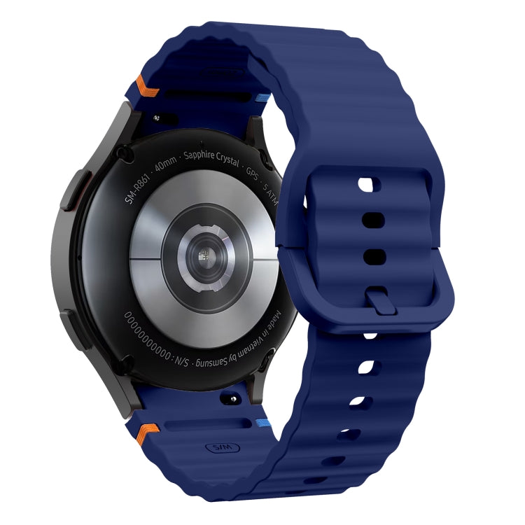 For Samsung Galaxy Watch 5 Pro Wave Pattern Stitched Silicone Watch Band(Dark Blue) - free shipping - PMC TechLife - Order now!