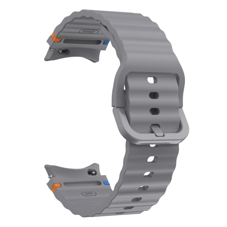 For Samsung Galaxy Watch 5 Pro Wave Pattern Stitched Silicone Watch Band(Dark Gray) - free shipping - PMC TechLife - Order now!