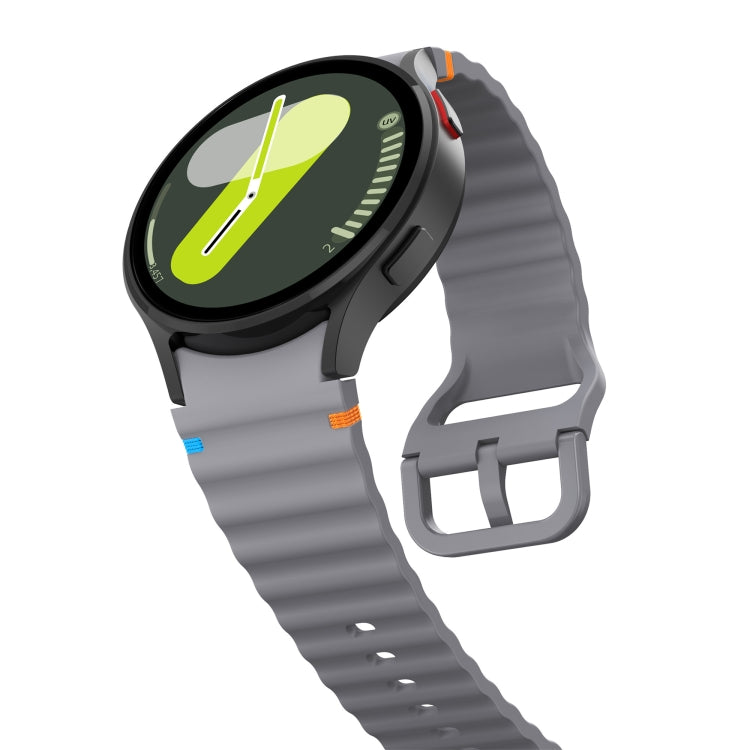 For Samsung Galaxy Watch 5 Pro Wave Pattern Stitched Silicone Watch Band(Dark Gray) - free shipping - PMC TechLife - Order now!