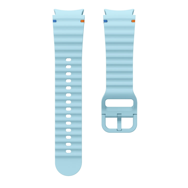 For Samsung Galaxy Watch 4 40 / 44mm Wave Pattern Stitched Silicone Watch Band(Light Blue) - free shipping - PMC TechLife - Order now!