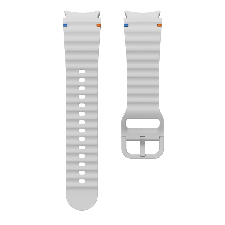 For Samsung Galaxy Watch 4 Classic 42 / 46mm Wave Pattern Stitched Silicone Watch Band(Light Gray) - free shipping - PMC TechLife - Order now!