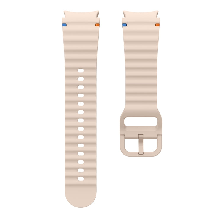 For Samsung Galaxy Watch 4 Classic 42 / 46mm Wave Pattern Stitched Silicone Watch Band(Pink) - free shipping - PMC TechLife - Order now!