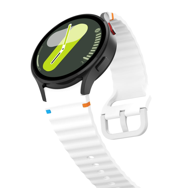 For Samsung Galaxy Watch3 41mm Wave Pattern Stitched Silicone Watch Band(White) - free shipping - PMC TechLife - Order now!