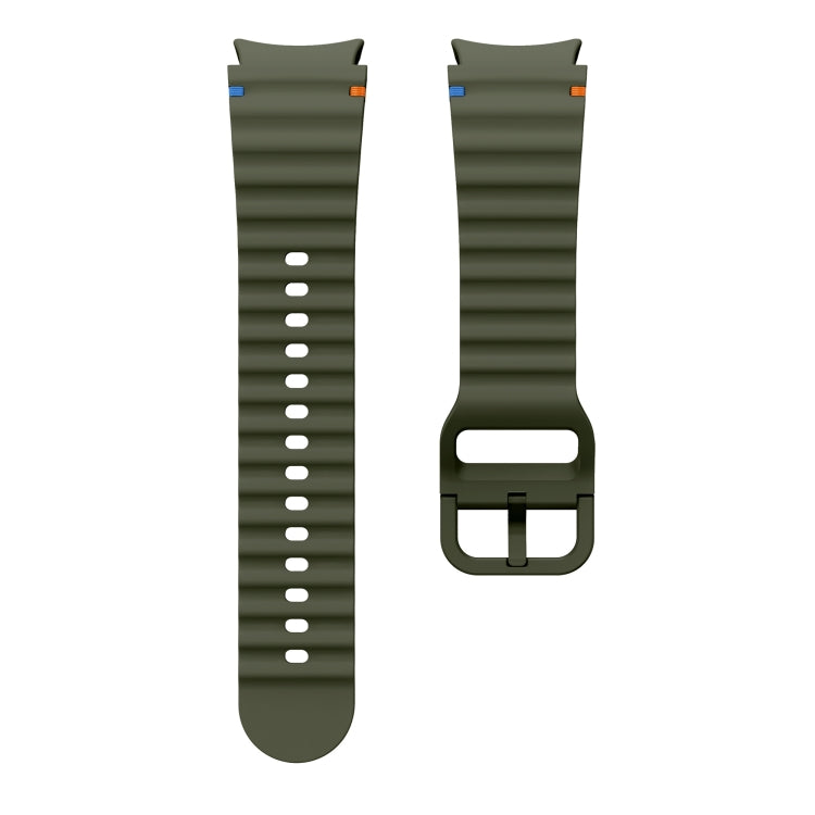 For Samsung Galaxy Watch3 41mm Wave Pattern Stitched Silicone Watch Band(Army Green) - free shipping - PMC TechLife - Order now!