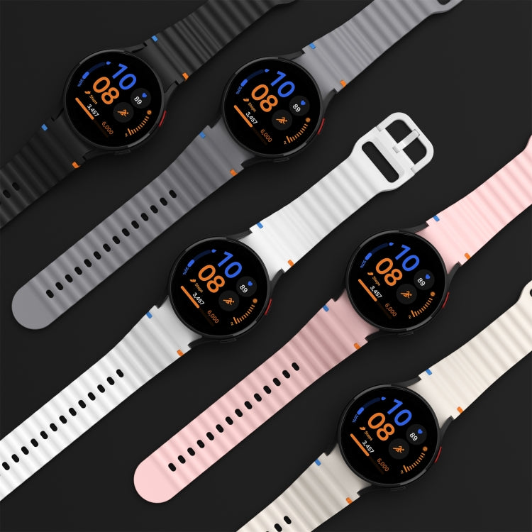 For Samsung Galaxy Watch 6 Classic Wave Pattern Stitched Silicone Watch Band(Orange) - free shipping - PMC TechLife - Order now!