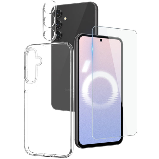 For Samsung Galaxy S24 FE 5G NORTHJO 3 in 1 TPU Phone Case with Screen Protector and Lens Film(Transparent) - Galaxy S24 FE 5G Cases by NORTHJO | Online Shopping South Africa | PMC Jewellery | Buy Now Pay Later Mobicred