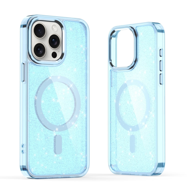 For iPhone 16 Pro Glitter MagSafe Shockproof Phone Case(Blue) - iPhone 16 Pro Cases by PMC TechLife | Online Shopping South Africa | PMC TechLife | Buy Now Pay Later Mobicred
