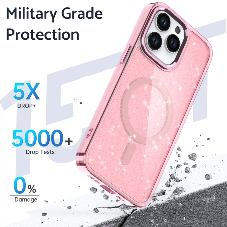 For iPhone 16 Plus Glitter MagSafe Shockproof Phone Case(Black) - iPhone 16 Plus Cases by PMC TechLife | Online Shopping South Africa | PMC TechLife | Buy Now Pay Later Mobicred