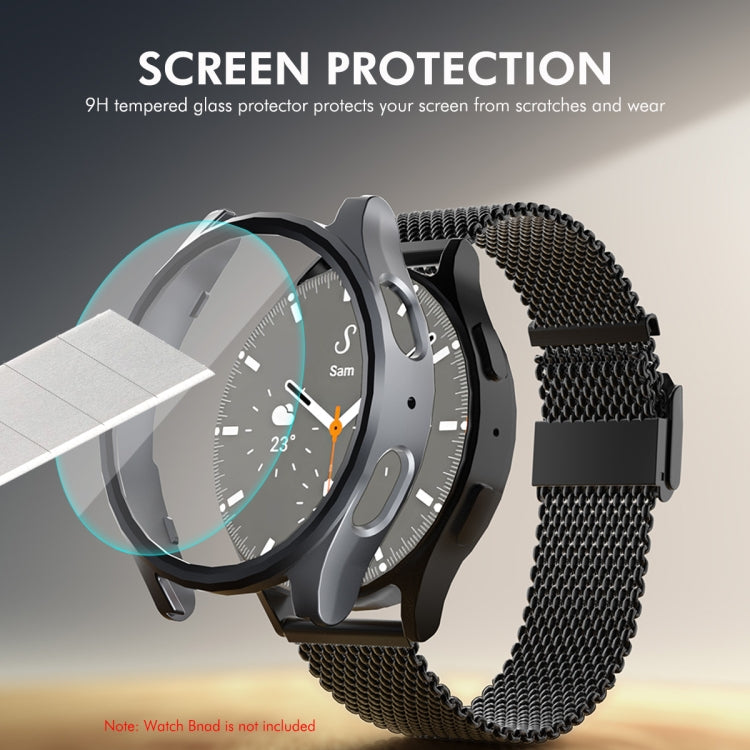 For Samsung Galaxy Watch7 44mm ENKAY Hat-Prince Electroplated Hard PC Case + 0.2mm 9H Glass Screen Protector(Black) - free shipping - PMc TechLife - Order now!