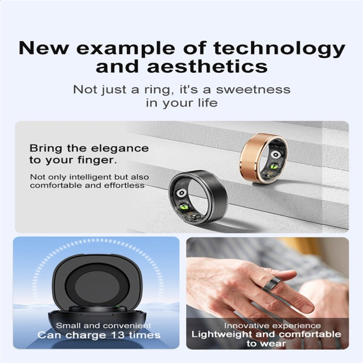 R03 SIZE 10 Smart Ring, Support Heart Rate / Blood Oxygen / Sleep / Multiple Sports Modes(Gold) - Smart Rings / Smart Telephones by PMC TechLife | Online Shopping South Africa | PMC TechLife | Buy Now Pay Later Mobicred