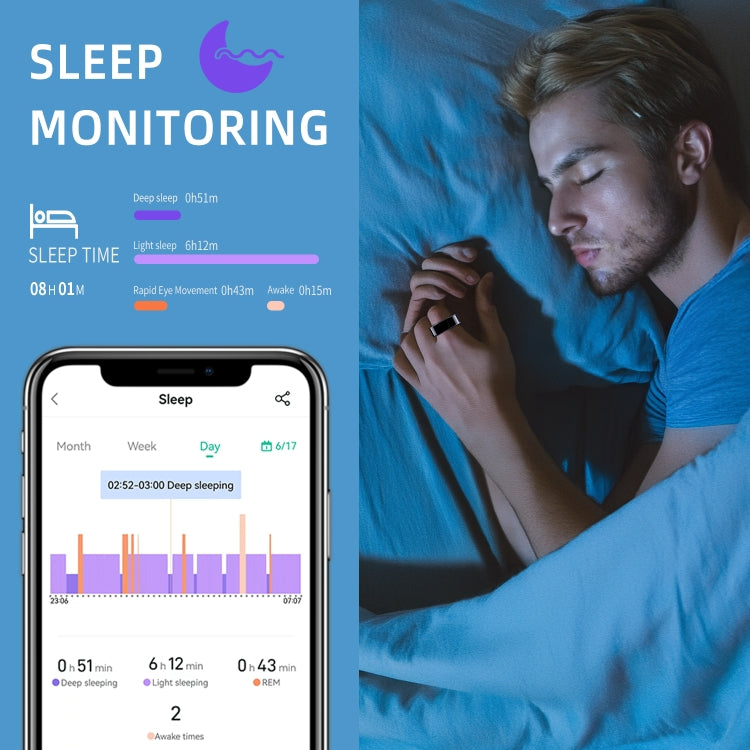 R11M SIZE 9 Smart Ring, Support Heart Rate / Blood Oxygen / Sleep / Multiple Sports Modes(Gold) - Smart Rings / Smart Telephones by PMC TechLife | Online Shopping South Africa | PMC TechLife | Buy Now Pay Later Mobicred