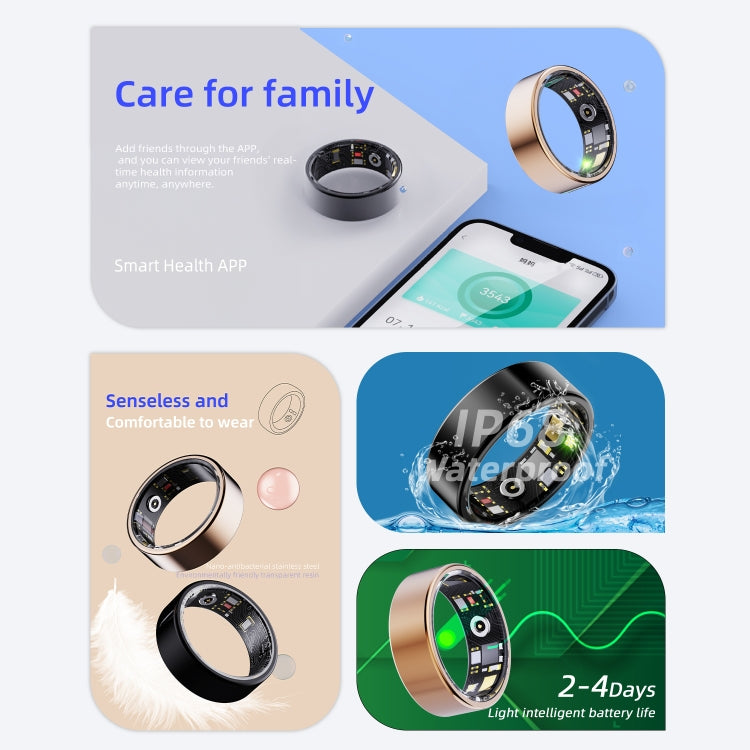R11M SIZE 12 Smart Ring, Support Heart Rate / Blood Oxygen / Sleep / Multiple Sports Modes(Gold) - Smart Rings / Smart Telephones by PMC TechLife | Online Shopping South Africa | PMC TechLife | Buy Now Pay Later Mobicred