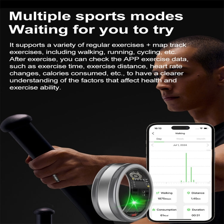 R18 SIZE 9 Smart Ring, Support Heart Rate / Blood Oxygen / Sleep/ Multiple Sports Modes(Black) - free shipping - PMC TechLife - Order now!