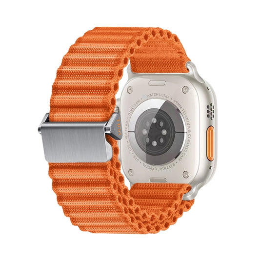 For Apple Watch Ultra 49mm Off Road Magnetic Buckle Braided Nylon Watch Band(Orange) - Watch Bands by PMC Jewellery | Online Shopping South Africa | PMC Jewellery | Buy Now Pay Later Mobicred