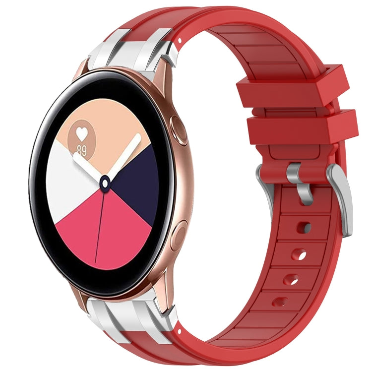 For Samsung Galaxy Watch Active 20mm Quick Release Silver Buckle Royal Silicone Watch Band(Red) - free shipping - PMC TechLife - Order now!
