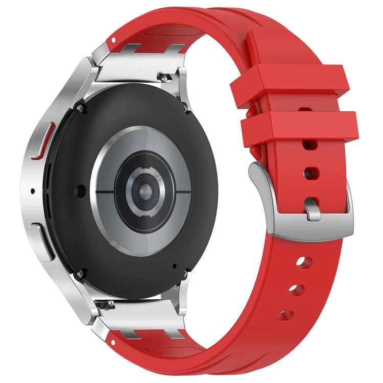 For Samsung Galaxy Watch Active 20mm Quick Release Silver Buckle Royal Silicone Watch Band(Red) - free shipping - PMC TechLife - Order now!