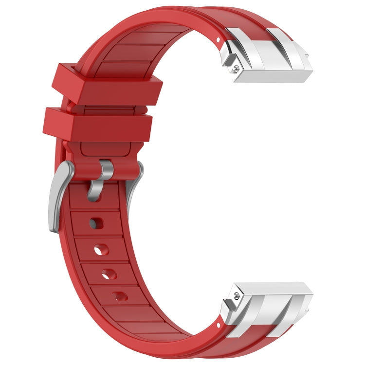 For Samsung Galaxy Watch Active 20mm Quick Release Silver Buckle Royal Silicone Watch Band(Red) - free shipping - PMC TechLife - Order now!