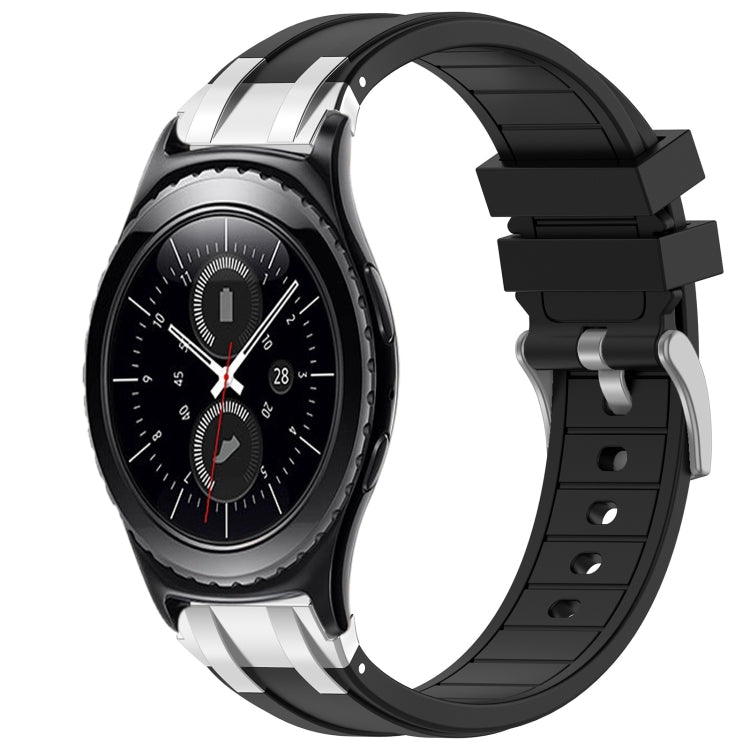 For Samsung Gear S2 Classic 20mm Quick Release Silver Buckle Royal Silicone Watch Band(Black) - free shipping - PMC TechLife - Order now!