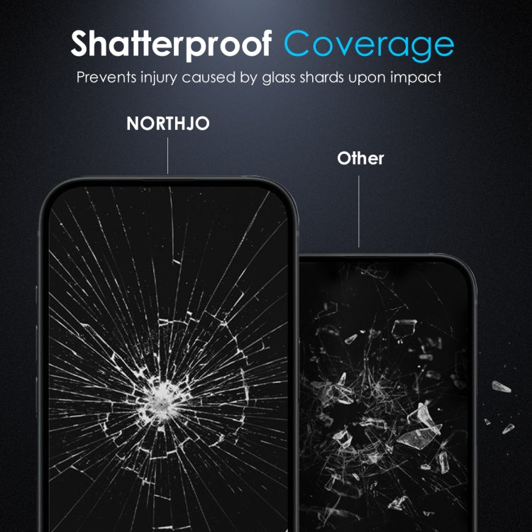 For iPhone 16 Pro NORTHJO Matte Silkscreen Anti-Fingerprint Tempered Glass Film - iPhone 16 Pro Tempered Glass by NORTHJO | Online Shopping South Africa | PMC TechLife | Buy Now Pay Later Mobicred