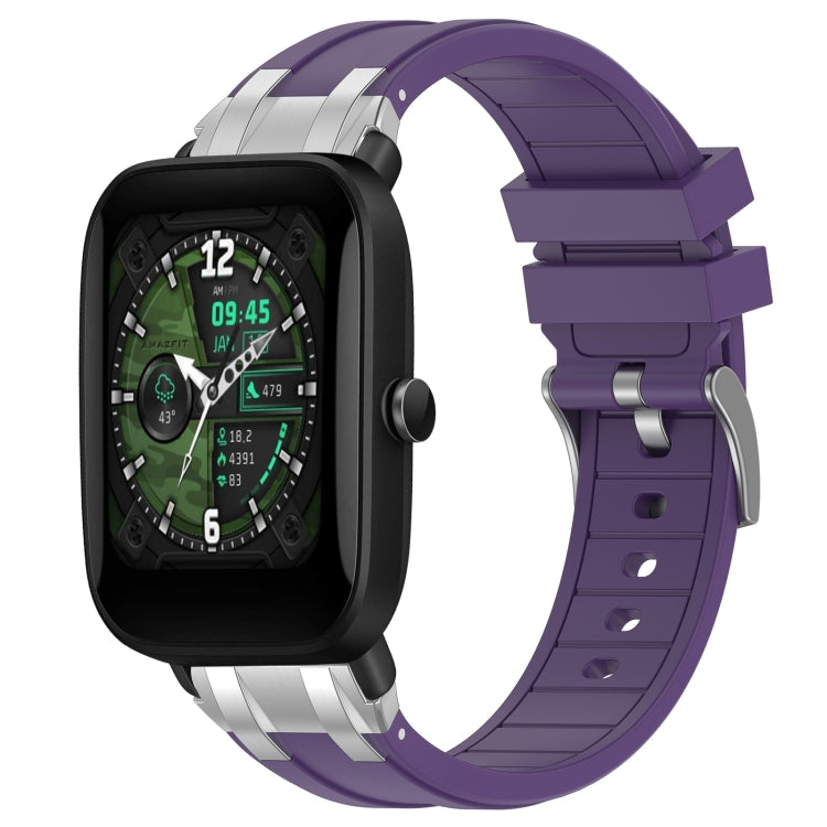 For Amazfit Bip U 20mm Quick Release Silver Buckle Royal Silicone Watch Band(Purple) - free shipping - PMC TechLife - Order now!
