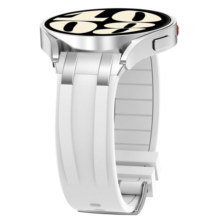 For Amazfit Bip3 Pro 20mm Quick Release Silver Buckle Royal Silicone Watch Band(White) - free shipping - PMC TechLife - Order now!